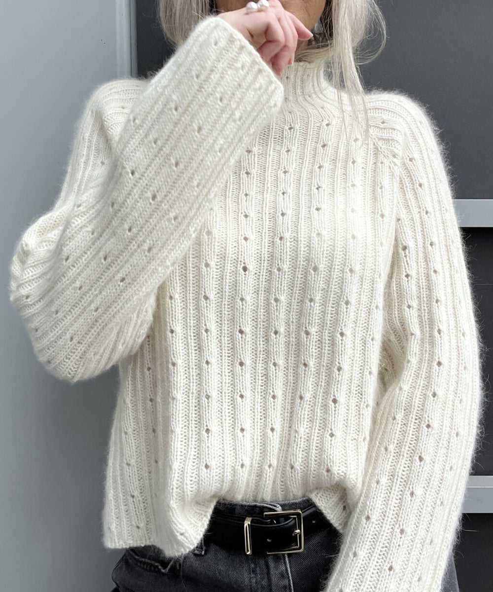 Rikke Sweater | Nordic Lace Knitting Kit | Merino Angora Blend
