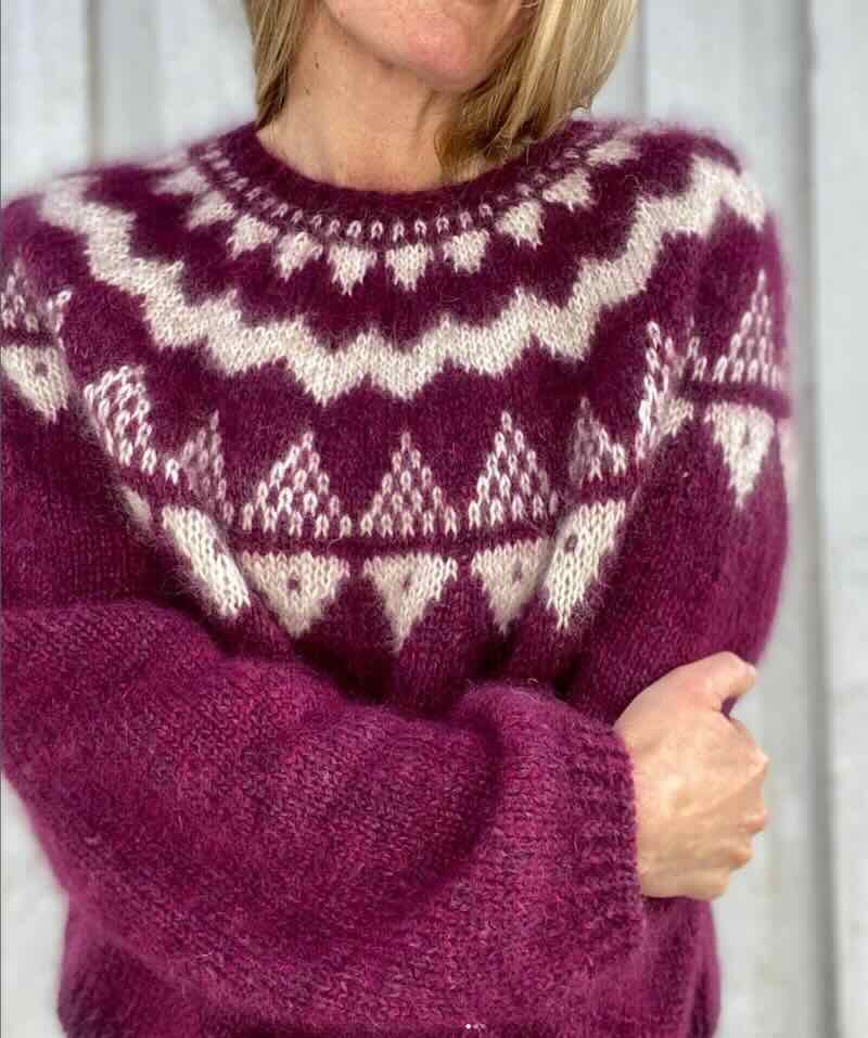 Selene sweater by Anne Ventzel, No 20 + Silk mohair yarn kit (ex patte