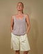 Ane Summer top with rib stitch panels, No 14 knitting kit