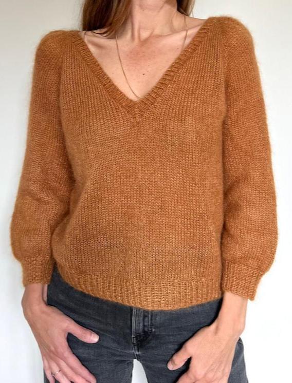 Casia V - neck sweater by Refined Knitwear, knitting pattern Knitting patterns Refined Knitwear