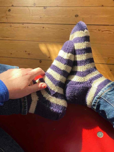Chunky Stripes socks, knitting pattern