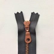 Copper zipper, 17 cm