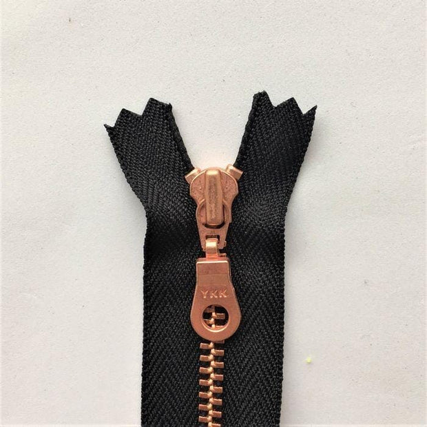 Copper zipper, 25 cm