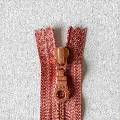 Copper zipper, 25 cm