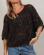 Cosmo Sparkle with sequins - chocolate brown (06) Yarn Lana grossa