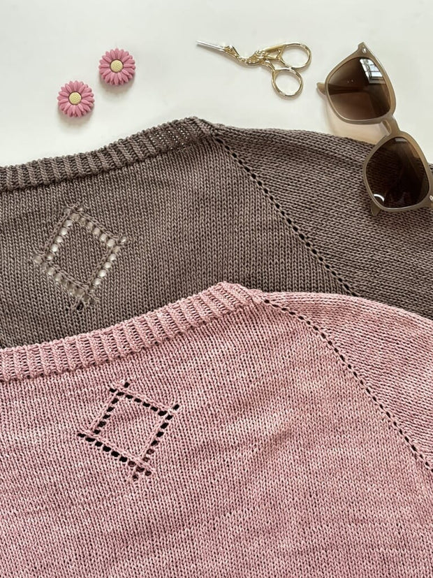 Diamond Line Tee V - neck by Siersknit, knitting pattern