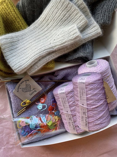Easy Peasy Beginner knitting box in Önling No 12 (wool/cotton) KLAR , AFVENTER LAGER PÅ GAVER Knitting kits Önling - Katrine Hannibal 