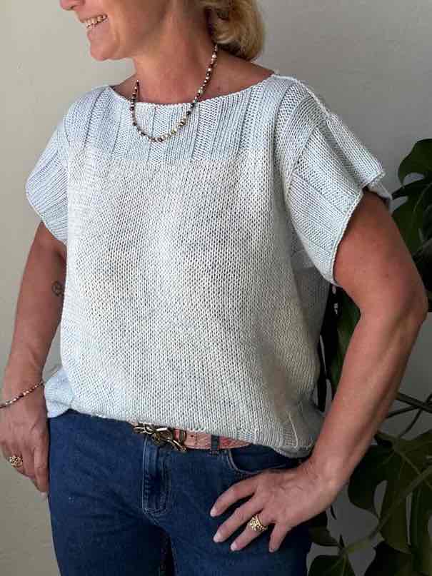 Easy Peasy Rose Tee, knitting pattern