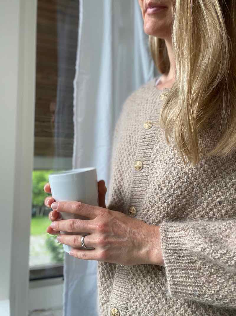 Fungus Cardigan O-Neck by Refined Knitwear, No 16 Silk mohair yarn kit (ex pattern)