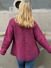 Gloria jacket by Hanne Falkenberg, knitting kit | 95 Plum, 64 Wine red, 58 Raspberry