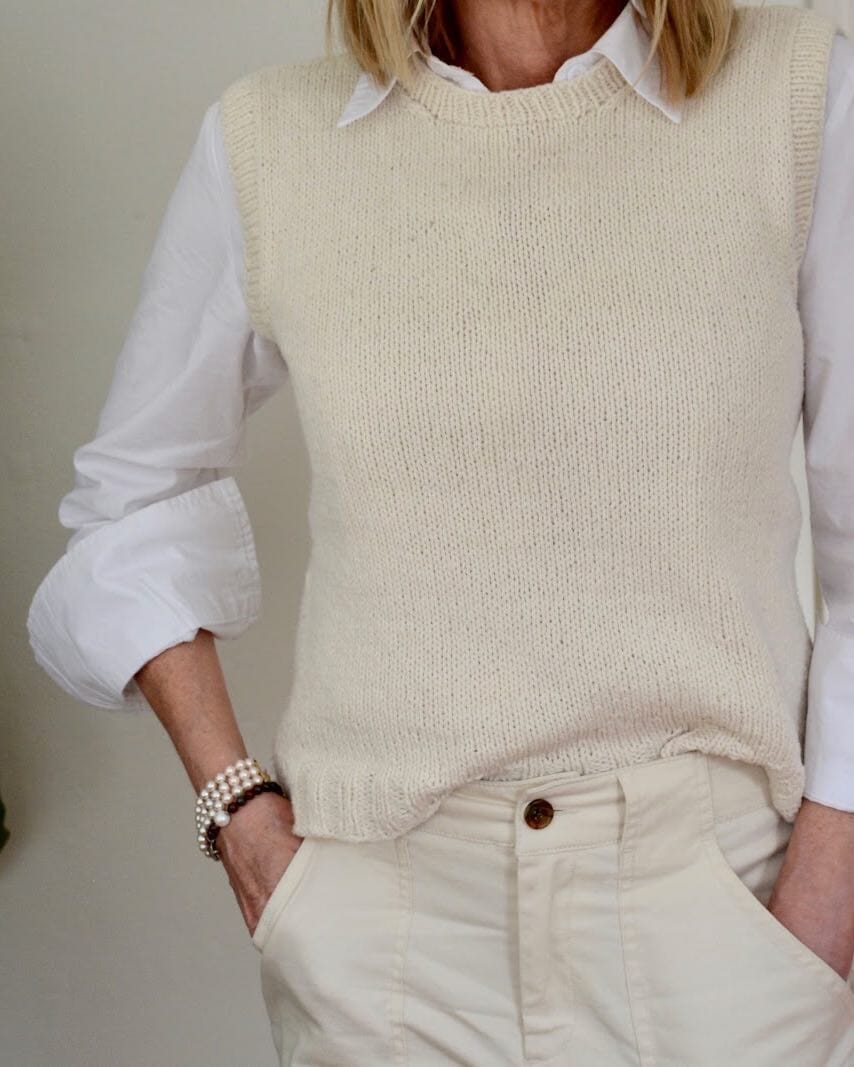 FLEN handmade knit vest アイボリー FLEN handmade knit vest アイボリー