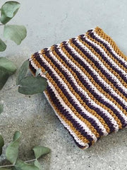 Yarnkit for Katrine’s 3 favourite dishcloths in organic yarn stripes I - cord