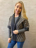 Lagune cardigan af Hanne Falkenberg, strikkekit | 74 Slate grey, 90 Oats