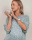 KLADDE MGL MÆNGDER Laura Sparkle Tee (short sleeves), No 12 + silk mohair + Cosmo Sparkle knitting kit Knitting kits Önling - Katrine Hannibal