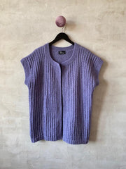 Links vest af Hanne Falkenberg, strikkekit | 60 Lilac (x)