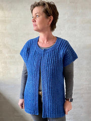 Links vest by Hanne Falkenberg, knitting kit | 47 Sea blue