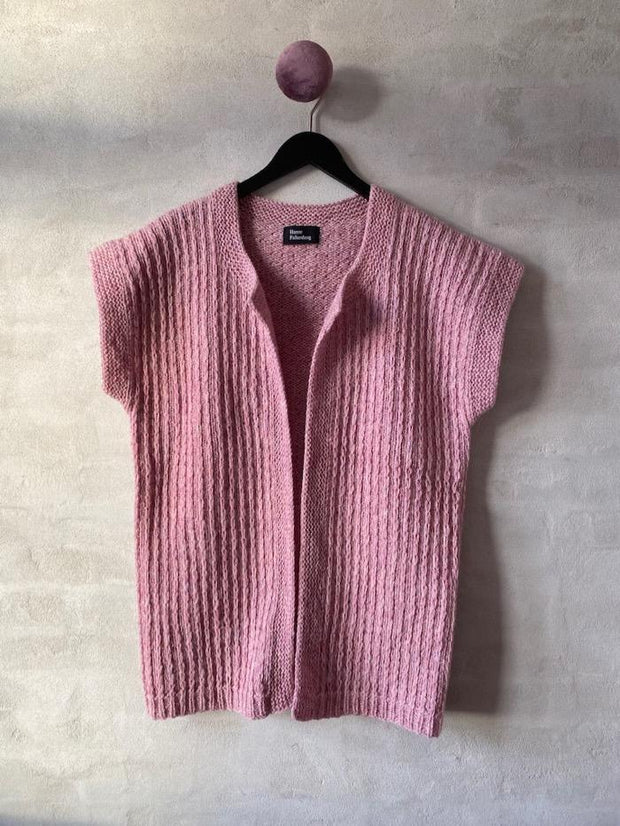 Links vest af Hanne Falkenberg, strikkekit | 62 Dusty rose