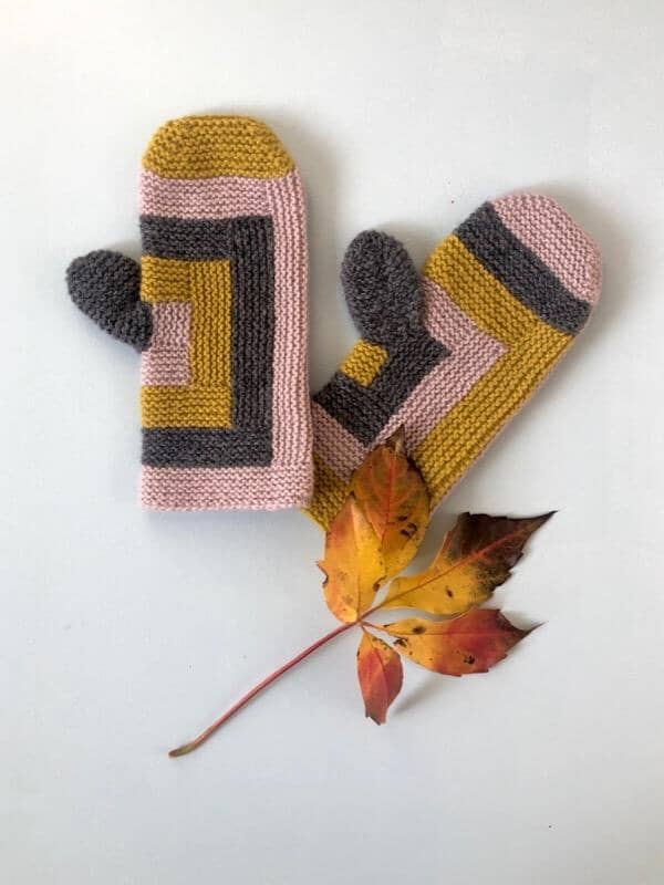 Log cabin mittens by Önling, No 2 knitting kit