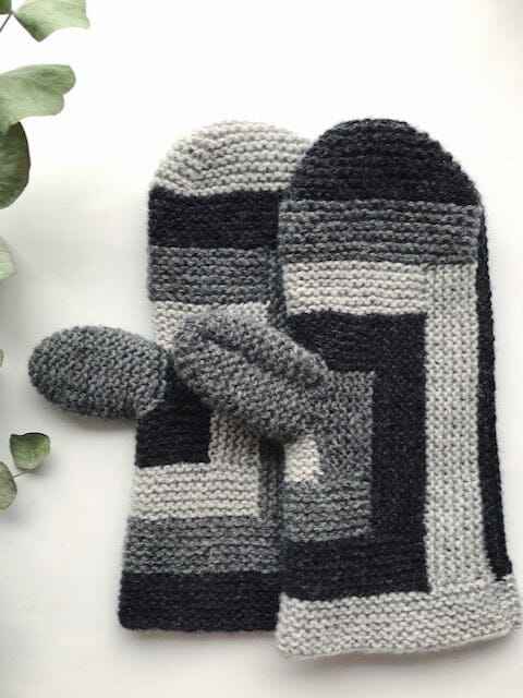 Log Cabin Mittens | Luxurious merino and angora blend