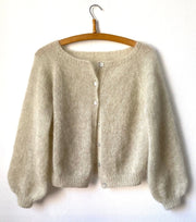 Nigrum cardigan by Refined Knitwear, silk mohair knitting kit Knitting kits Refined Knitwear