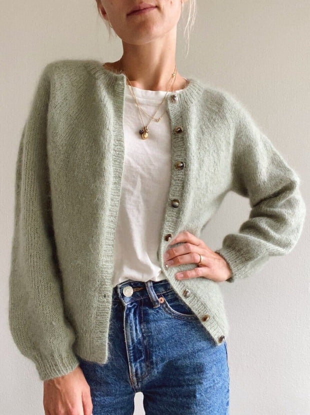 Novice Cardigan Mohair Edition from PetiteKnit, silk mohair yarn kit (ex pattern)