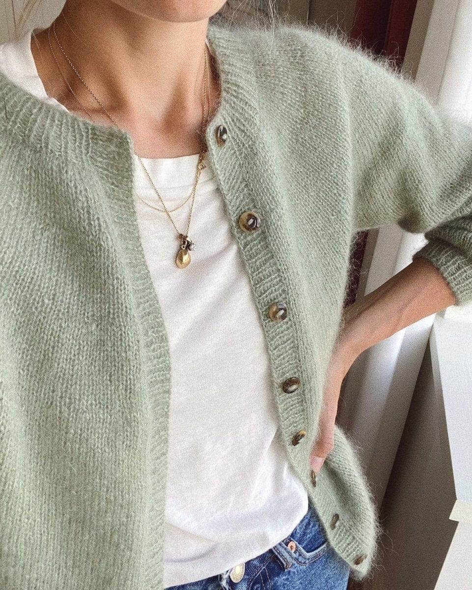 Novice Cardigan Mohair Edition from PetiteKnit, silk mohair yarn kit (
