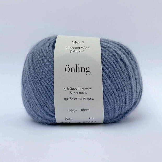 Önling No 1 - merino and angora yarn Yarn Lanecardate Pigeon blue (3650, lys)