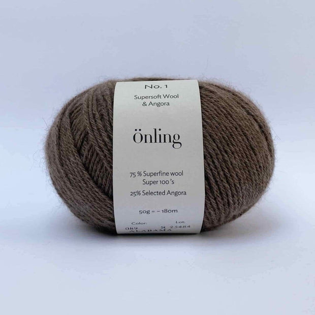 Önling No 1 - merino and angora yarn Yarn Lanecardate Brown mix (89, alabama)