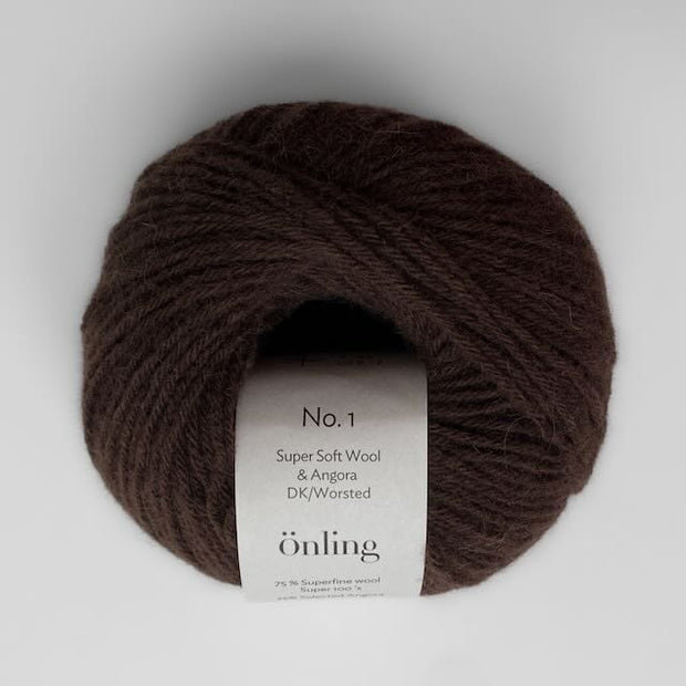 Önling No 1: Luxury Merino - Angora blend yarn - Coffee brown (026)