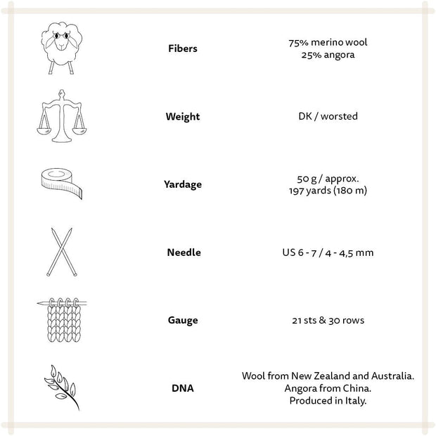 Önling No 1: Luxury Merino - Angora blend yarn - Off White (007) Yarn Lanecardate