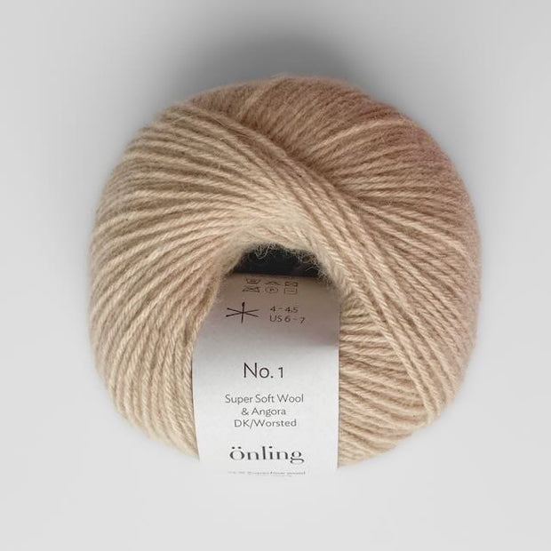 Önling No 1: Luxury Merino - Angora blend yarn - Warm light beige melange (016m)