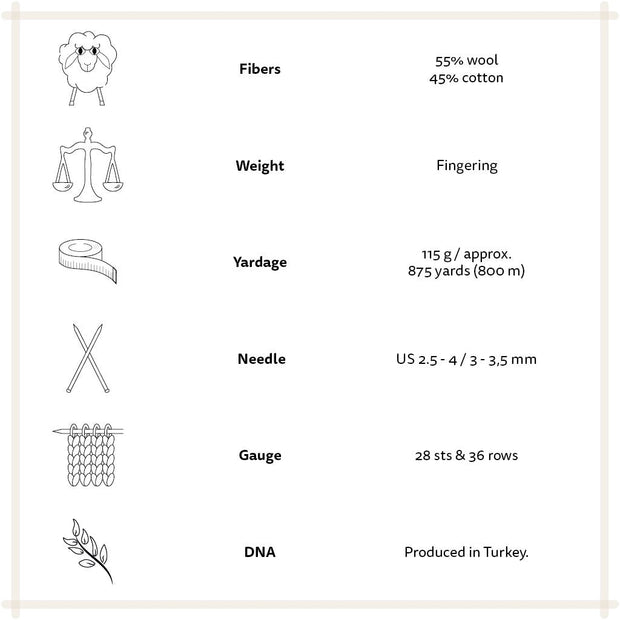 Önling No 12: All - season wool and cotton blend yarn - Off White (007) Yarn Jesper Davidsen