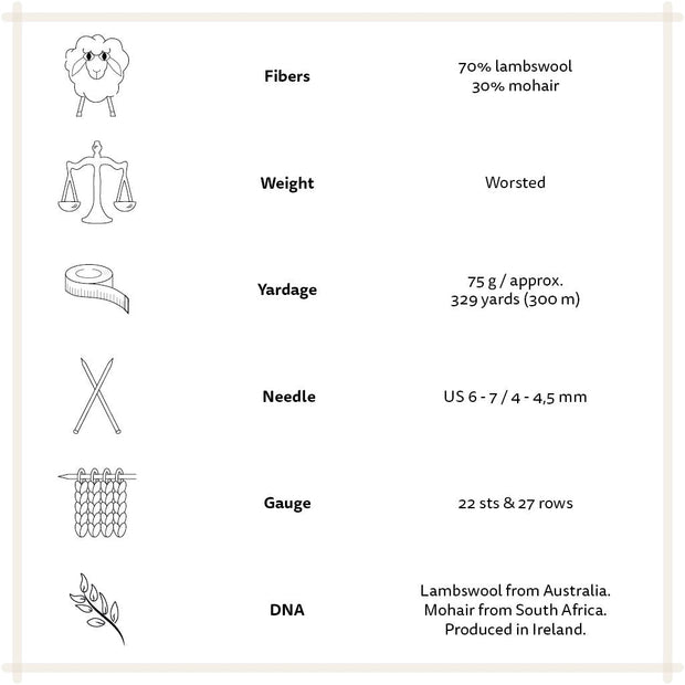 Önling No 16: Luxury tweed mohair yarn - Warm light beige melange (016m) Yarn Jesper Davidsen