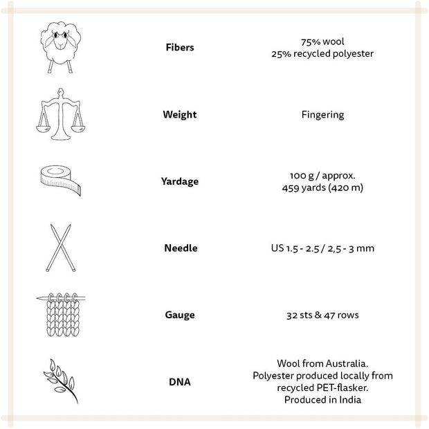 Önling no 18: Durable wool blend sock yarn - Off White (007) Yarn Selected Yarns