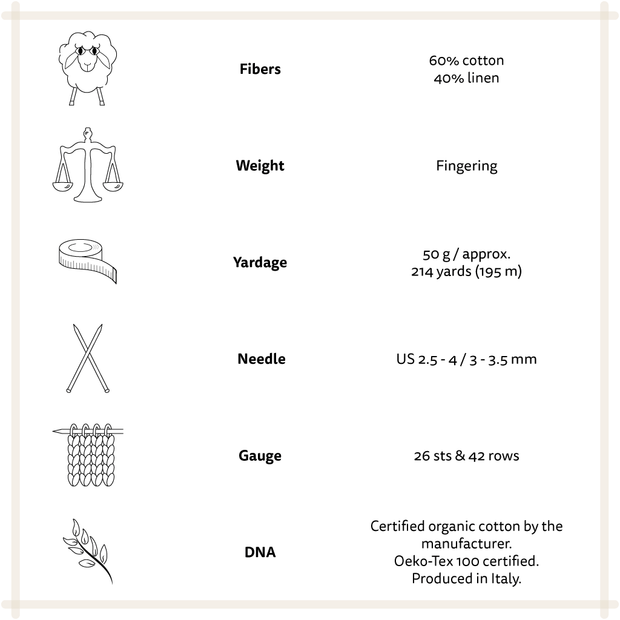 Önling No 21: Premium organic cotton linen yarn - Medium Grey