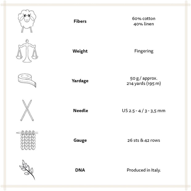 Önling No 21: Premium organic cotton linen yarn - Off White (007) Yarn Bardelli Filati