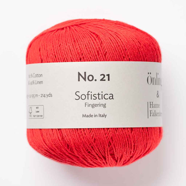 Önling No 21: Premium organic cotton linen yarn - Tomato (118)