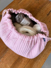 Project bag in quilted, organic cotton