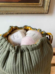 Project bag in quilted, organic cotton