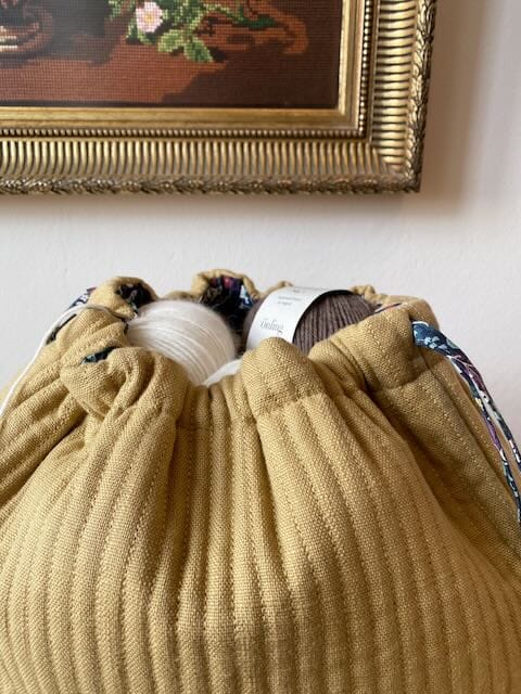 Project bag in quilted, organic cotton