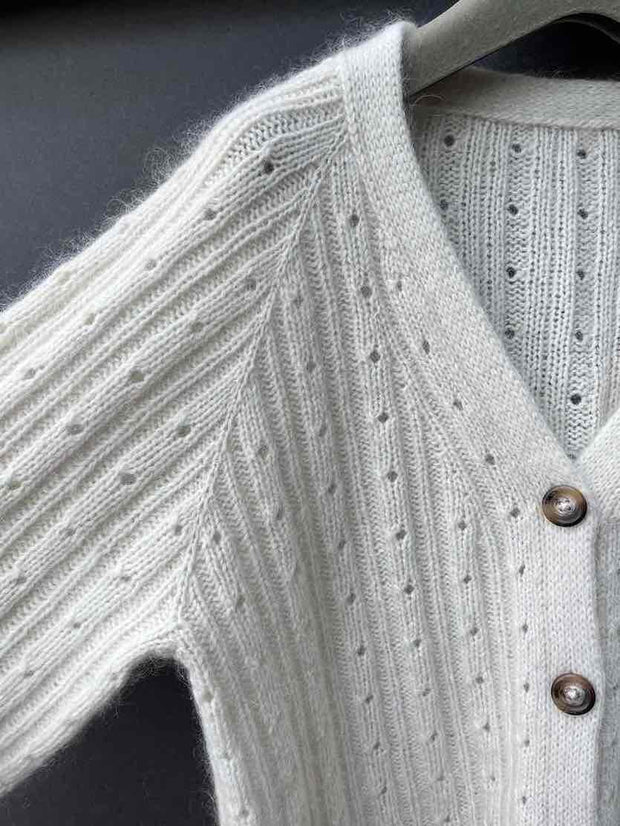 SKELET Rikke cardigan No 1 by Rikke Jönsson, No 4 + silk mohair knitting kit Knitting kits Rikke Jönsson