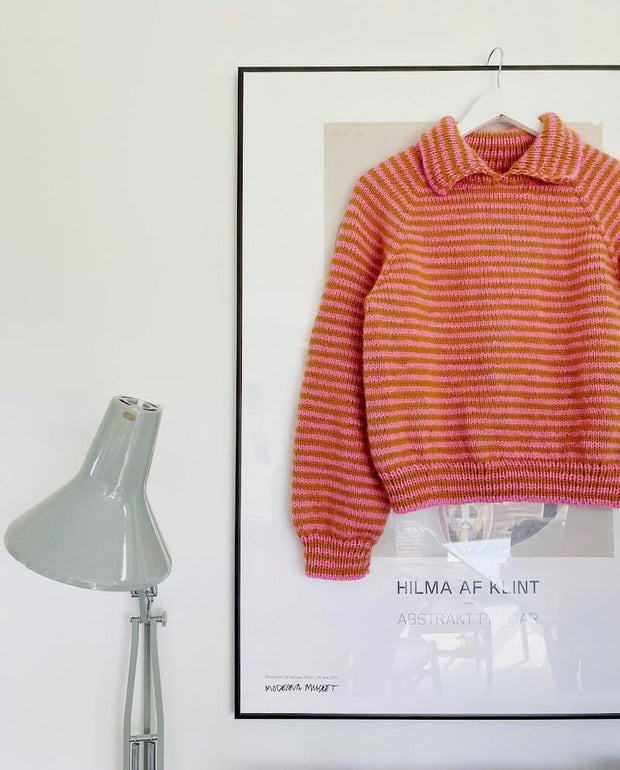 Stripe overload polo sweater by Spektakelstrik, knitting pattern Knitting patterns Spektakelstrik