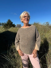 Studio sweater w 3/4 length sleeves by Hanne Falkenberg, (No. 20) knitting pattern