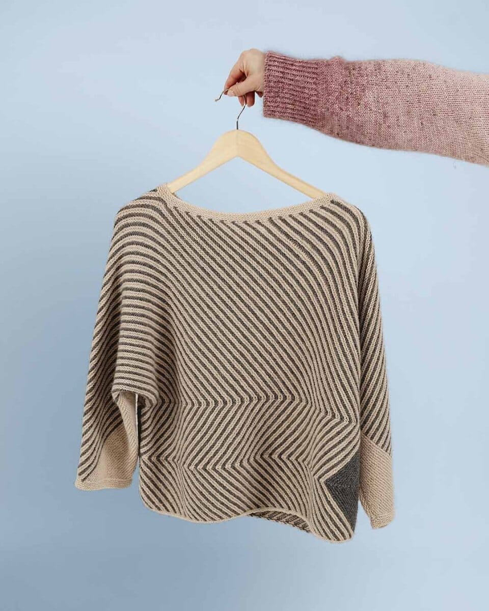 Studio sweater w 3/4 length sleeves by Hanne Falkenberg, (No. 20) knit