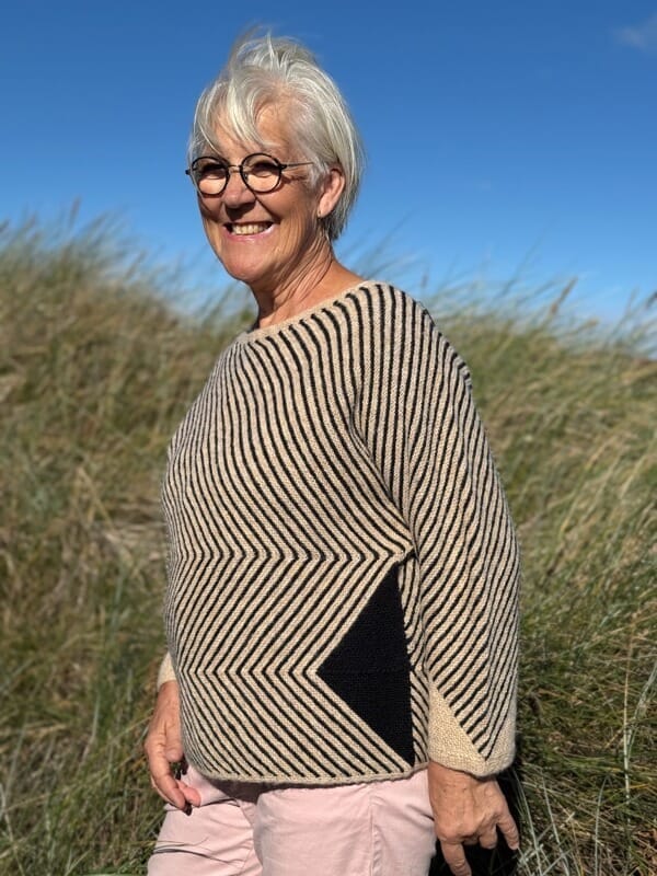 Studio sweater w 3/4 length sleeves by Hanne Falkenberg, (No. 20) knitting pattern