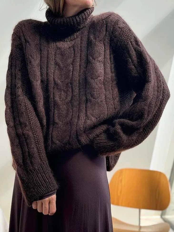 Tulip Loop Rollneck | Cable knitting | Merino Wool + Silk Mohair