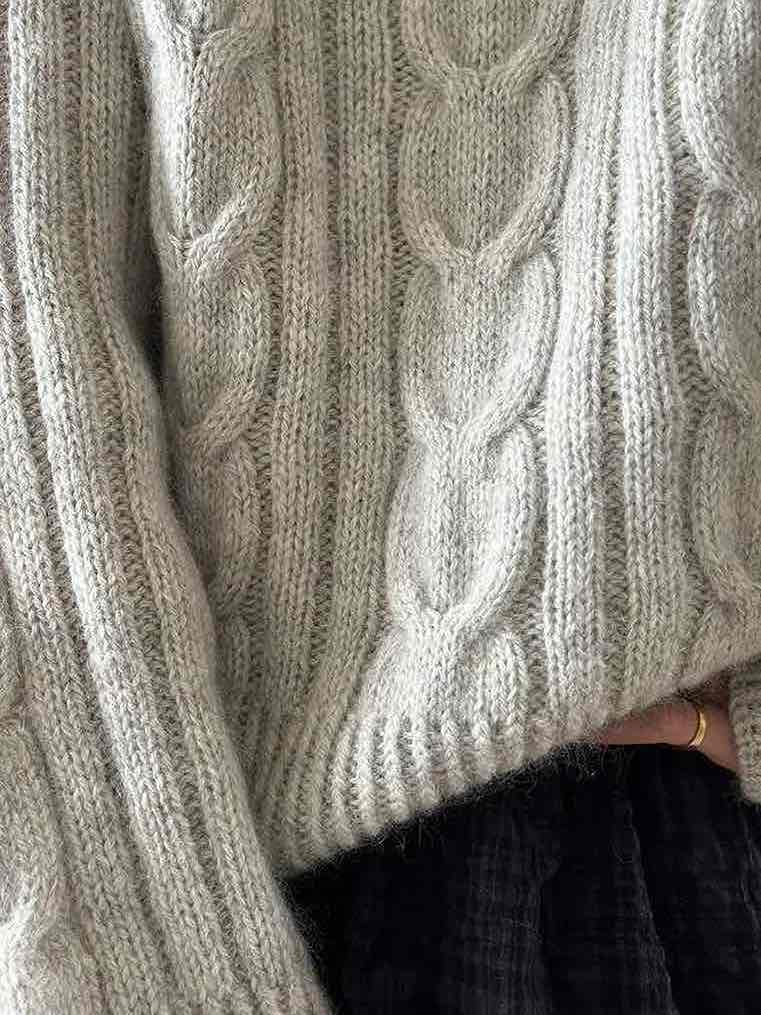 Tulip Loop Sweater Cable knitting Merino Wool Silk Mohair