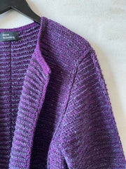 Tweedie jacket by Hanne Falkenberg, No 20 knitting kit (3 colors) | 56 Iris, 95 Plum, 96 Blueberry