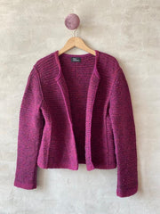 Tweedie jacket by Hanne Falkenberg, knitting kit | 58 Raspberry, 64 Wine red, 95 Plum