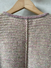 Tweedie jacket by Hanne Falkenberg, No 20 knitting kit (5 colors) | 90 Oats, 101 Pigeon blue, 62 Dusty rose, 77 Silver grey, 36 Green-grey mix